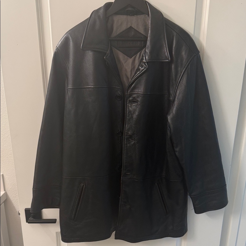 Bostonian Pebble Leather Coat Jacket